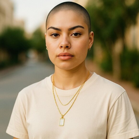 Gold Plated Layered Necklace Set Stainless Steel Base - Picture 4 of 4